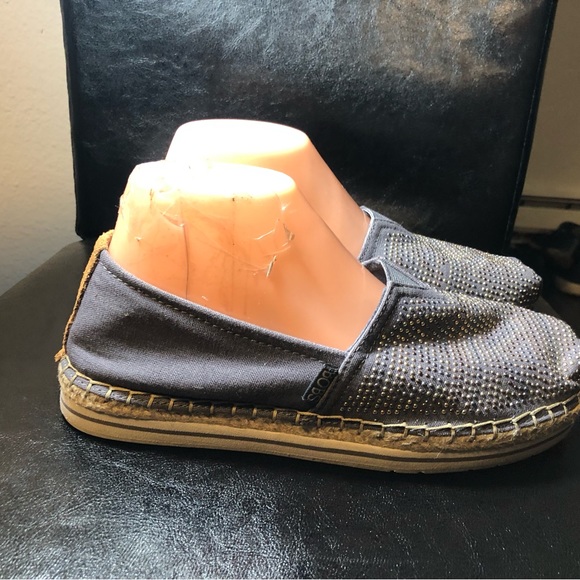 Skechers BOBS Breeze Moonbeams Stars Women's Gray Espadrilles Slip On Shoes Sz 8 - Picture 8 of 12